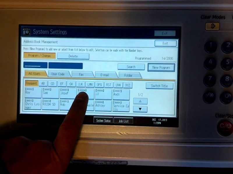 Mật khẩu đăng nhập Scan-to-Folder / Email
