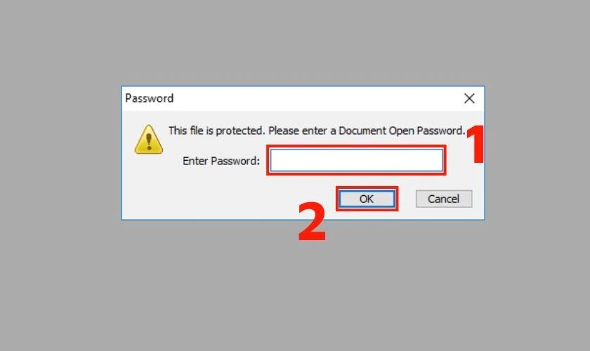 Open Password là dạng khóa yêu cầu mật khẩu mới mở được file
