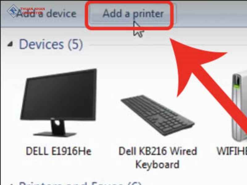 Bước 1: Mở phần quản lý máy in trên máy tính